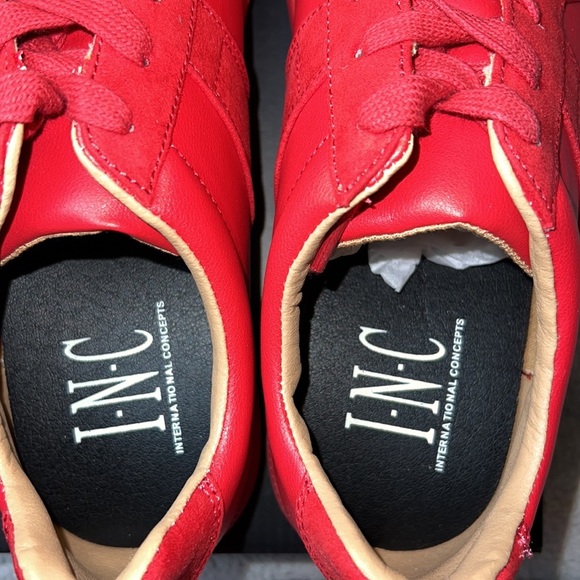 INC International Concepts Mens Court Red Harlan Preppy Casual Sneakers - Picture 8 of 11